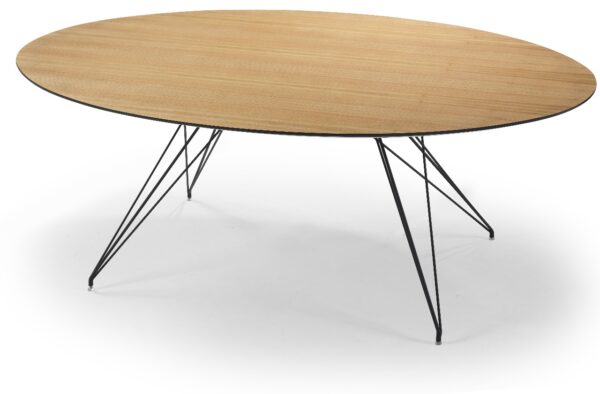 Mesa Vênus Tampo Oval Laminado (Amêndoa/Base Preta) - Image 4